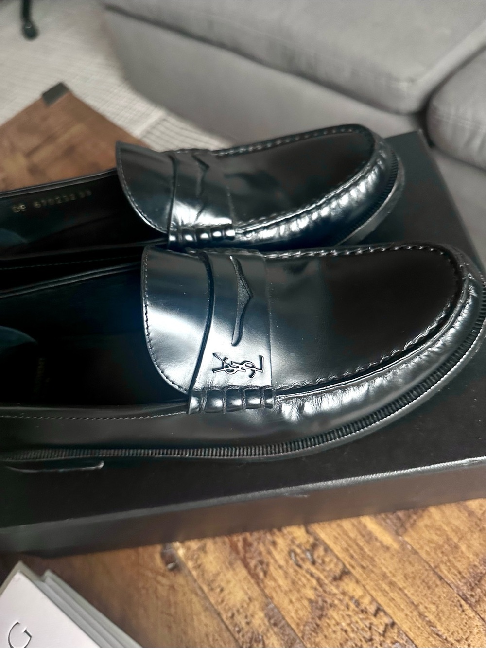 Saint Laurent Black Leather Le Penny Loafers